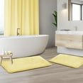 thumbnail image 3 of Nestl Set of 2 Absorbent Memory Foam Bath Mat Set Bathroom Rugs, Mellow Yellow, Large Size 20"x32" Small Size 17”x24”, 3 of 8