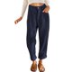 thumbnail image 1 of Pantalones Casuales de Cintura Alta y Pierna Recta para Mujer, Holgados y Cómodos, con Bolsillos Azul Marino XXXL, 1 of 6