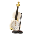 thumbnail image 3 of Simulation Violin Alarm Clock Musical Instrument Shape Table Clock Living Room Plastic Ornaments,White, 3 of 6