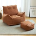 thumbnail image 4 of Modern Giant Bean Bag Chair with Ottoman Bean Bag Couch Sofa with Footstool Lounge Large Bean Bag Chairs for Adults Reading Chair for Bedroom Living Room ( Button Type), 4 of 7