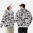 thumbnail image 2 of Sun Protection Hoodie Jacket - Edgy Cartoon Cute Cow Black White Sun Shirts For Men Women Long Sleeve With Pocket Lightweight Outdoor, 2 of 2