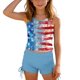 thumbnail image 3 of Odeerbi Niñas Día de La Independencia Traje de Baño de 2 Piezas Patriotic Tank Top Con Sostén Pad & Boyshort Bottom Baño Seco Rápido, 3 of 9