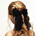 thumbnail image 6 of 2Pcs Large Hair Bow Clips, Silk Yarn Ribbon Bow Hair Barrette for Women, Elegant Long Tail Bowknot French Hair Accessories for Wedding, Parties, Festivals, 6 of 7