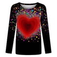 thumbnail image 4 of Blusa informal de manga larga con cuello redondo y estampado de amor para mujer Fridja  hkj2699, 4 of 5