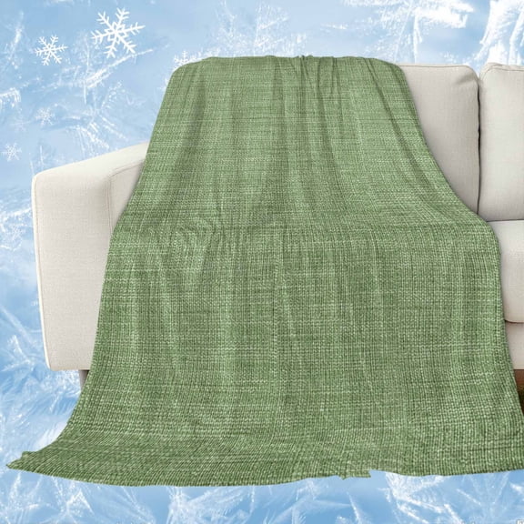 Vintage Forest Green Cooling Blanket,Lightweight Summer Throw Blanket with Double Sided Cold Effect,Farmhouse Retro Solid Color Linen Texture Picnic Blankets Bed Sheet for Hot Sleepers 30"x40"