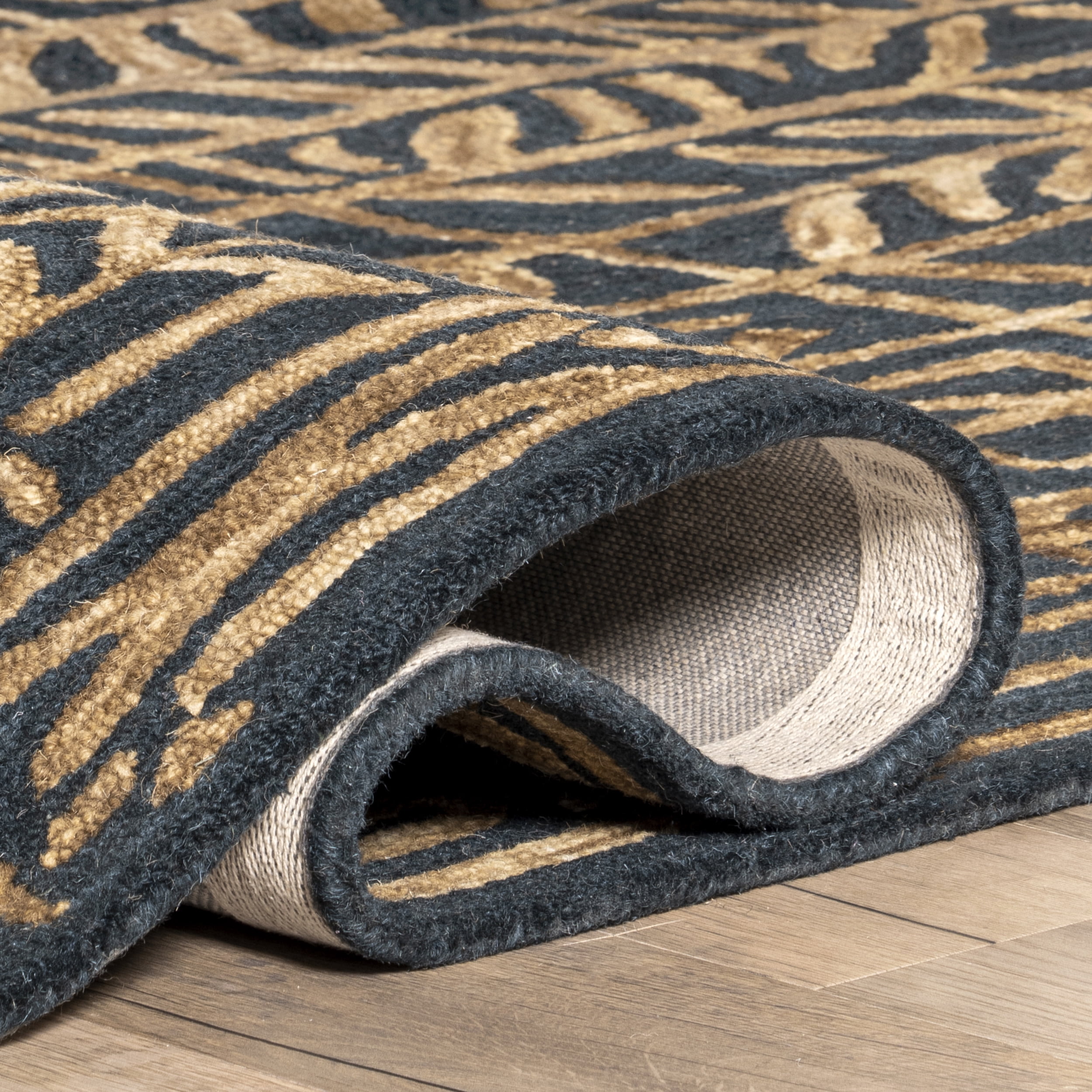 nuLOOM Véronique Transitional Vines Wool Area Rug, 8' x 10', Navy