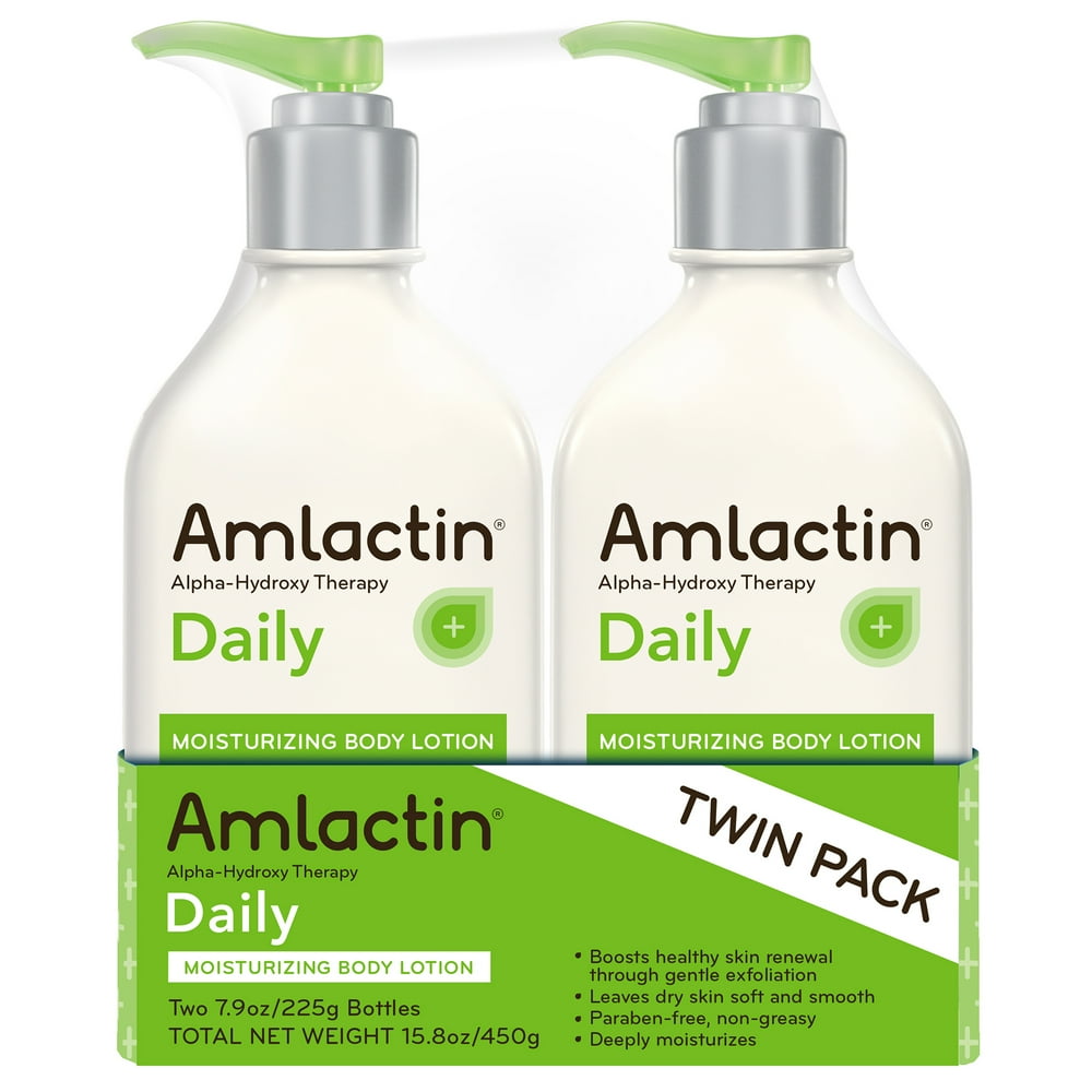 (2 Pack) AmLactin Daily Moisturizing Body Lotion, 7.9 Oz Pump Bottles