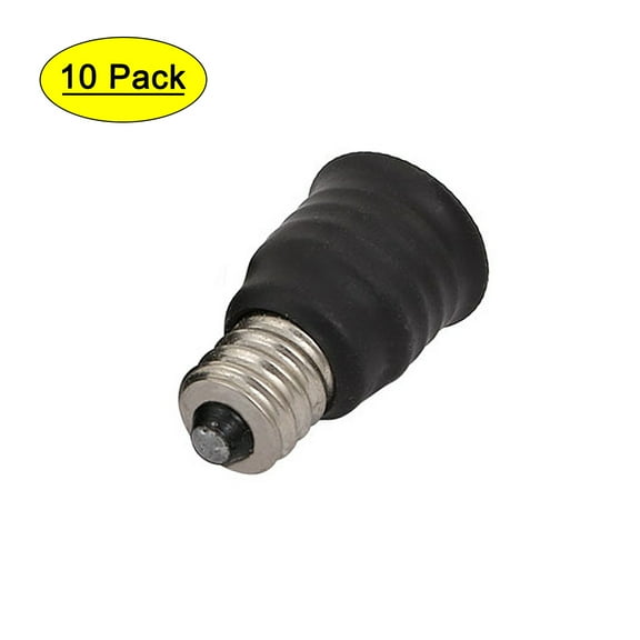 Unique Bargains 10pcs E12 to E17 Lamp Extender Adapter Converter Light Bulb Socket Holder Black