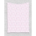 thumbnail image 1 of Ballerina Tapestry, Continuous Cute Little Girls Lovely Pattern with Short Hair and Crown, Wall Hanging for Bedroom Living Room Dorm Decor, 60"W X 80"L, Baby Pink Grey White, by Ambesonne, 1 of 2