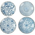 thumbnail image 6 of TJ Global Set of 4 Japanese Pottery Ceramic 6.8 Inch Plates for Any Meal and Dish, Japanese Dinnerware and Tableware with Traditional Blue Design POR607, 6 of 9