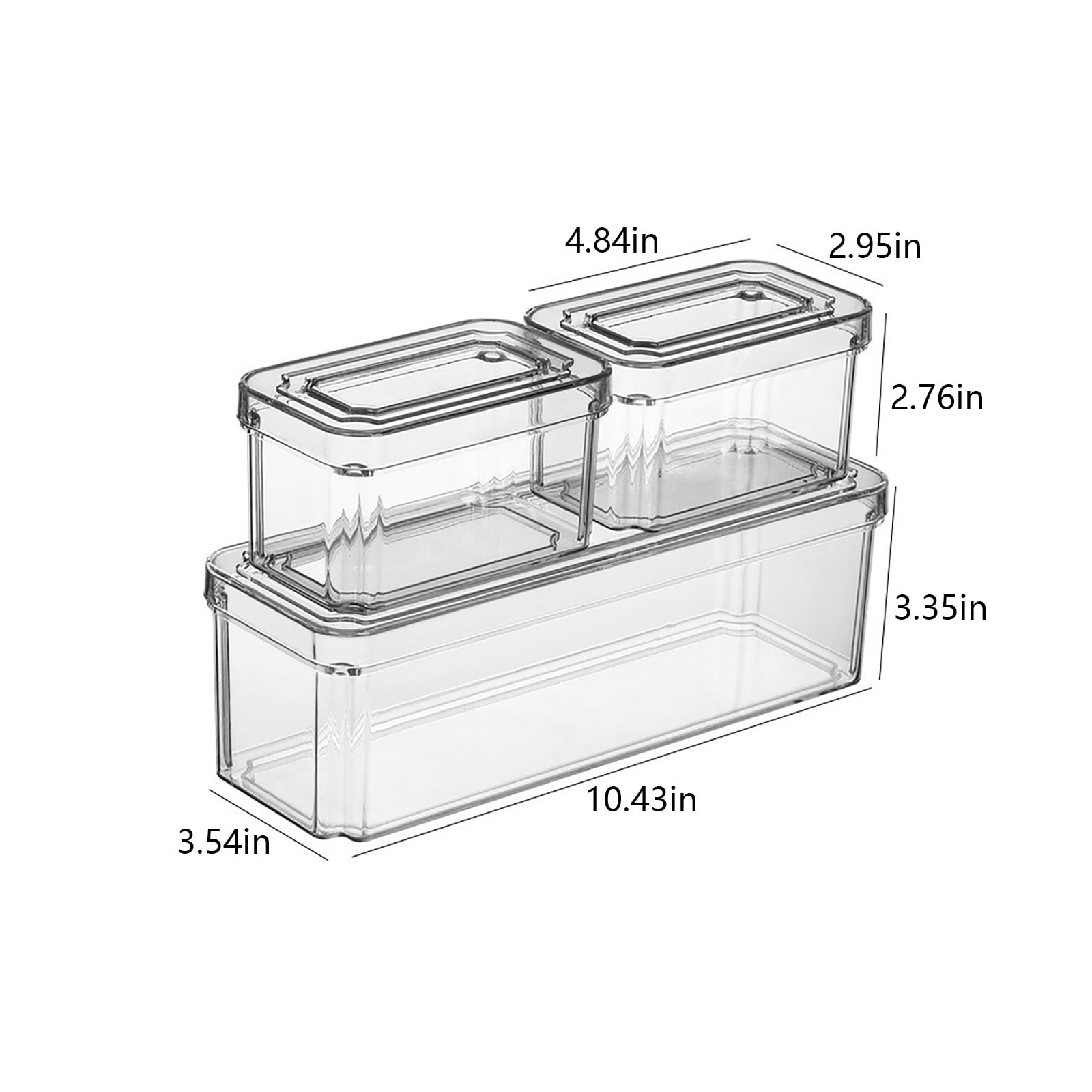 WUXICHEN Fridge Storage Containers Produce Preservation , Stackable  Refrigerator Organizer With Handle To Keep Fresh Storage Box For Produce,  Food, Vegetables, Meat And Fish, Clear Easy To Wash 