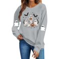 thumbnail image 2 of Meichang Halloween Crew Neck Sweatshirt Women Ghost Graphic Sweatshirts Oversized Long Sleeve Pullover Holiday Party Sweatshirt, 2 of 5