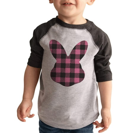 

7 ate 9 Apparel Kids Happy Easter Shirts - Plaid Bunny Grey Shirt 3T
