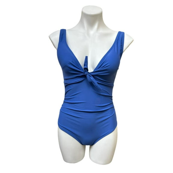 Nicole Miller BLUE YONDER Sweetheart Center Tie One Piece Swimsuit, US X-Large