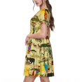 thumbnail image 2 of Disketp Ethnic African para Vestido de Manga Corta para Mujeres, Vestidos de Verano para Mujeres, Casual y Holgado para la Playa, 2 of 6