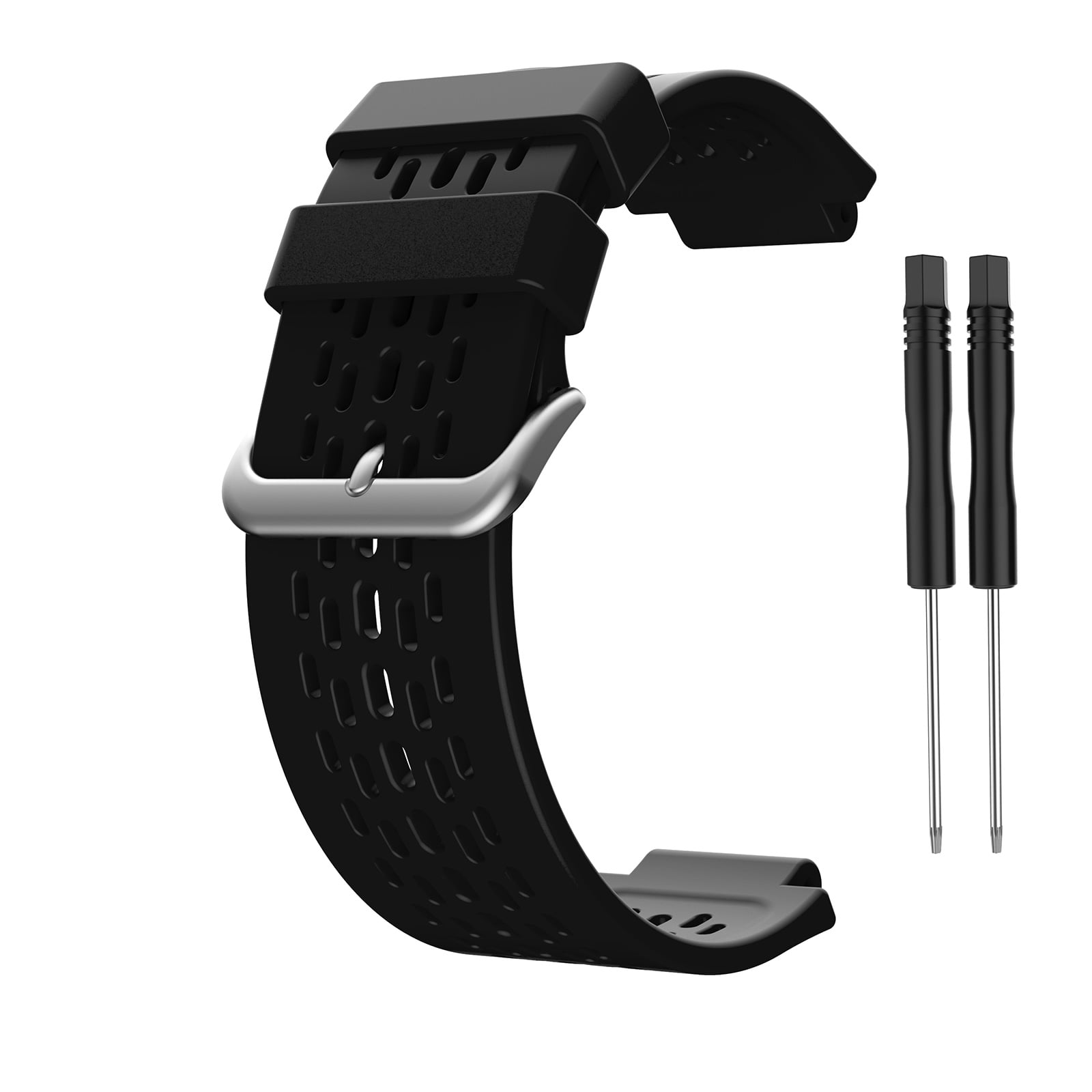 Replacement Silicone Wrist Band Strap & Clasp for Garmin Approach S3 Black 