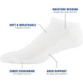 thumbnail image 2 of Gildan Men's Active Cotton No Show Socks, 10 Pairs, 2 of 7