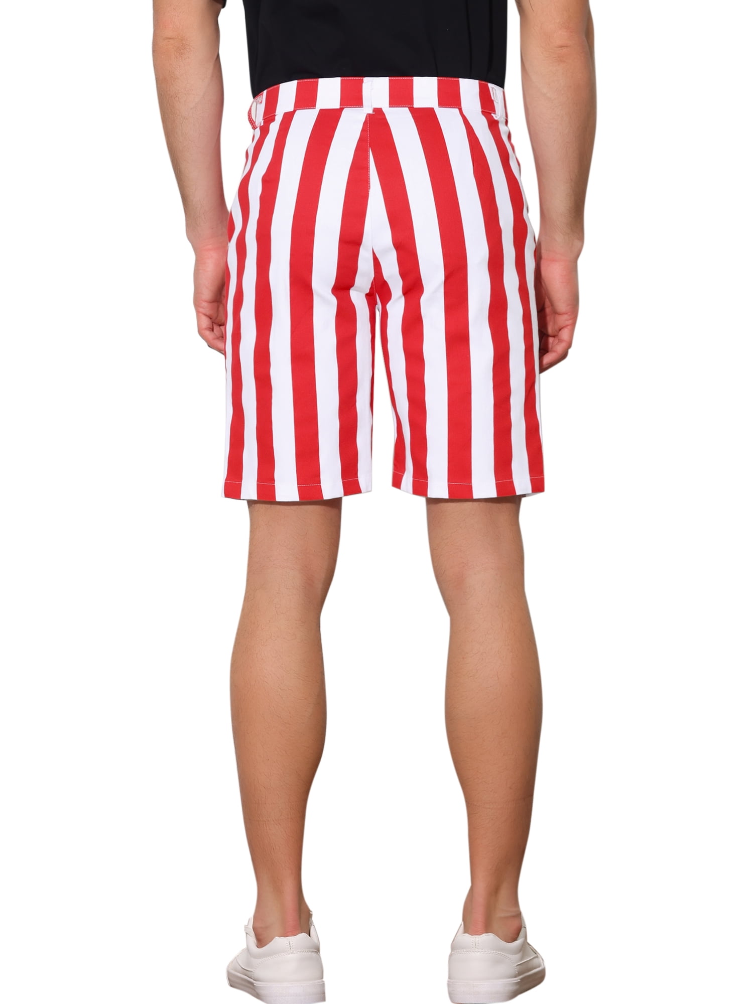 NOMADIC NOOK Men's Flat Front Summer Chino Stripes Printed