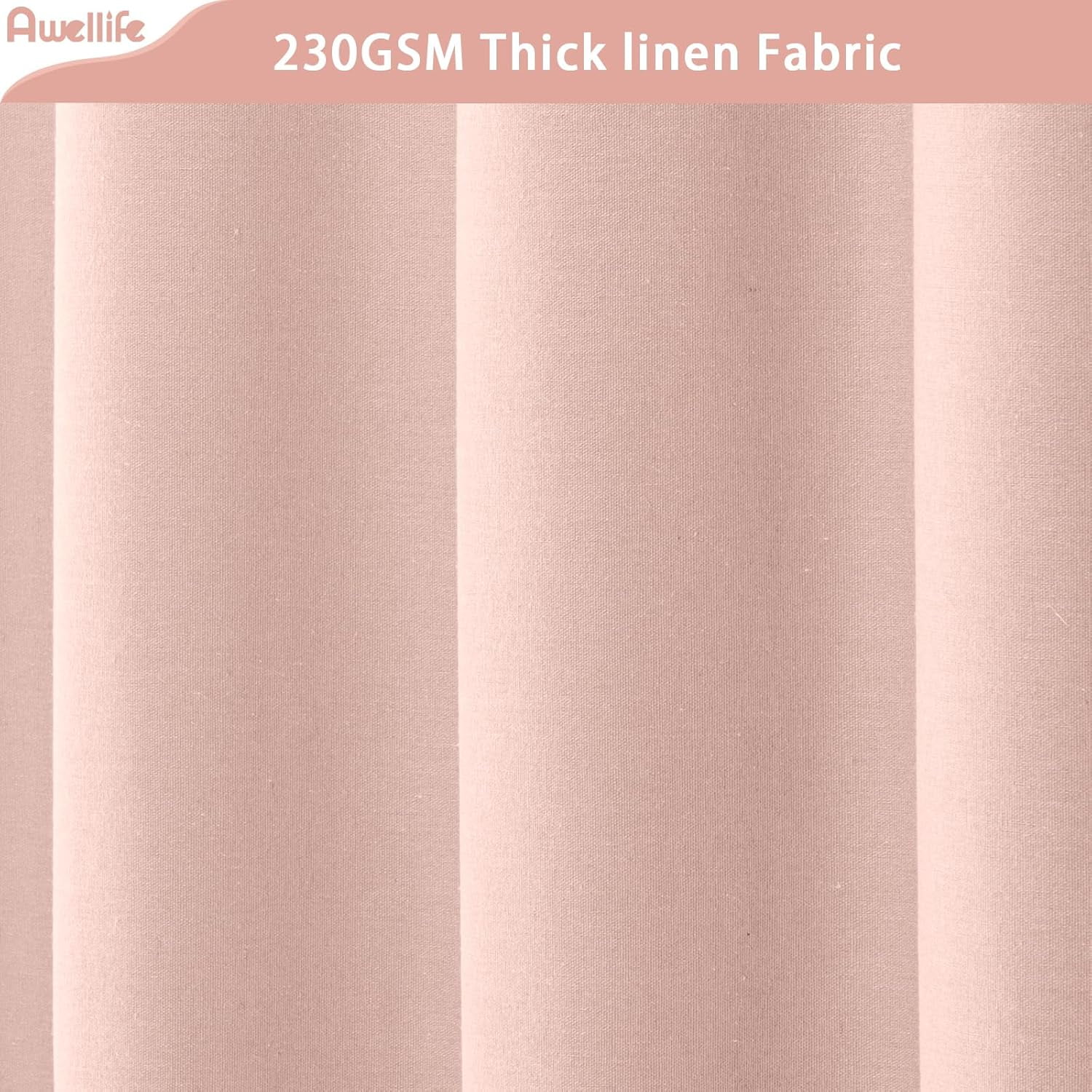CAILDANL Linen Shower Curtain Beige Boho Farmhouse Shower Curtains for Bathroom Natural Cloth Cotton Fabric Liner Cream 72 x 72 Inch Modern
