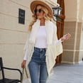 thumbnail image 4 of Capa de punto para mujer con chal y borlas de cuello de moda de otoño e invierno, 4 of 6