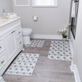 thumbnail image 1 of SussexHome Geometric Design 3 Piece Bathroom Rugs Set - Non-Slip Ultra Thin Bath Rugs for Bathroom Floor - Washable Cotton Bathroom Mats Set, 1 of 11