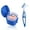 Dark Blue, Light Blue, variant on 2 Pack Denture Bath Case Cup Box Holder Storage Container with Denture Clean Brush Strainer Basket for Travel Cleaning
