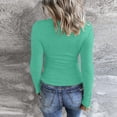 thumbnail image 5 of Long Sleeve Shirts for Women 2024 Casual Solid Henley Tops Button Down Shirts, Scoop Neck Blouses Basic Ribbed Party Shirt, 5 of 5