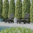 thumbnail image 6 of BizChair HDPE Adirondack Chair with Cup Holder and Pull Out Ottoman, All-Weather HDPE Indoor/Outdoor Lounge Chair in Gray, Set of 2, 6 of 12