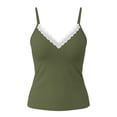 thumbnail image 4 of MYAOYINo Boundaries Women's Built-In Bra Tank Top V-Neck Lace Top, 4 of 7