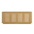thumbnail image 2 of Lisonu Contemporary Wave-Shaped TV Stand with Rattan Doors, Natural Wood Finish, 64''W x 15''D x 24''H, 2 of 11