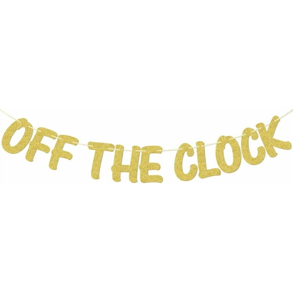 Off the Clock Banner, Retirement Party Decorations, Happy Retirement Banner, Finally Retired Decor, Gold Glitter