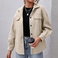thumbnail image 2 of Uhndy Jackets for Women, Women Ladies Solid Lapel Cardigan Long Sleeve Coat Buttons Shirt Outerwear Winter Coats Christmas Gifts for Women, 2 of 6