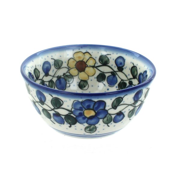 Blue Rose Polish Pottery Geranium Dessert Bowl