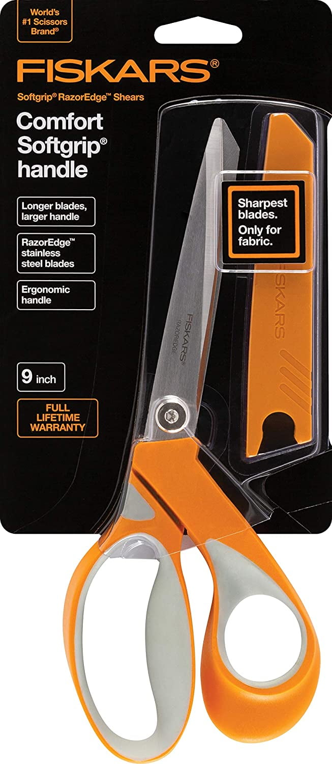 Fiskars Crafts 8195 Razor Edge Softgrip Fabric Shears, 9Inch Walmart