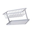 thumbnail image 3 of Pretyzoom Grey Kitchen Storage Rack Sink Drain Rack Double Layer Plastic Shelf for Sponge and Soap Organizer, 3 of 8
