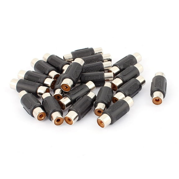 Unique Bargains 20 Pcs Single RCA Phono Coupler Female to Female Audio Converter Adapter