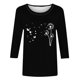 thumbnail image 3 of Tops de Cuello Redondo para las Mujeres Moda Impresa 3/4 Mangas Blusa Casual Top, Estante de Imitación, 3 of 5