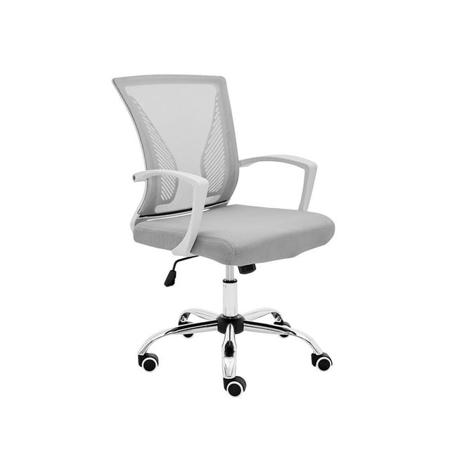 Modern Home Zuna Ergonomic Mesh Mid Back Office Chair, White & gray