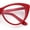 Red, variant on Classic Womens Gothic Clear Lens Cat Eye Glasses Black