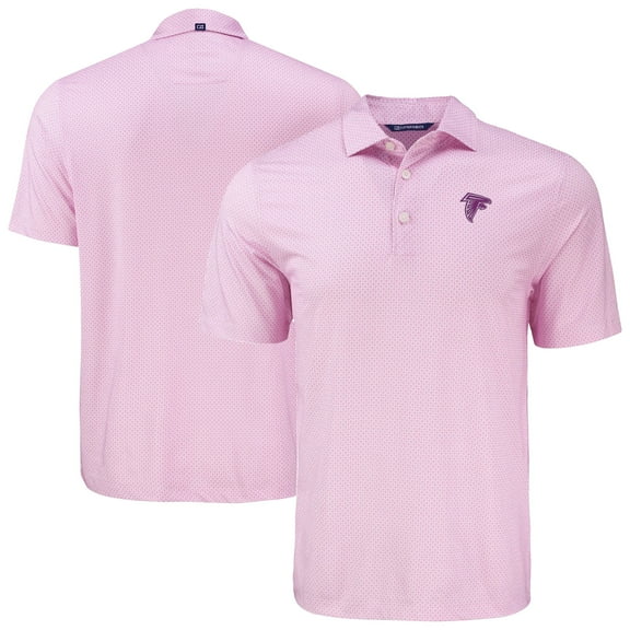 Men's Cutter & Buck  Pink Atlanta Falcons Pike Eco Diamond Dot Print Recycled Polo