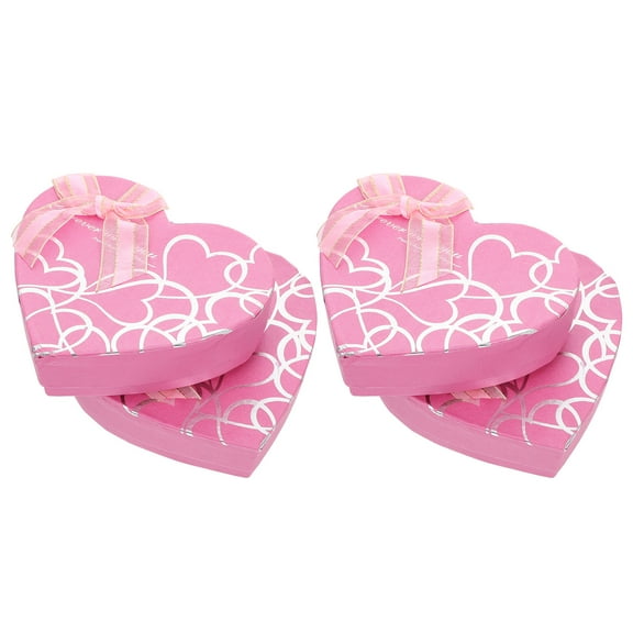 FONDOTIN Small Heart Shaped Box Chocolate Boxes Pink 4 Pcs 6.5X5.7In