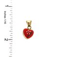 thumbnail image 3 of 18K Solid Yellow Gold Red Enamel Heart Charm Pendant, 3 of 4