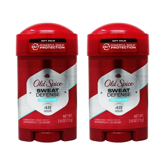 2 Pack - Old Spice Sweat Defense Antiperspirant and Deodorant Soft Solid for Men, Pure Sport Plus, 2.6 oz