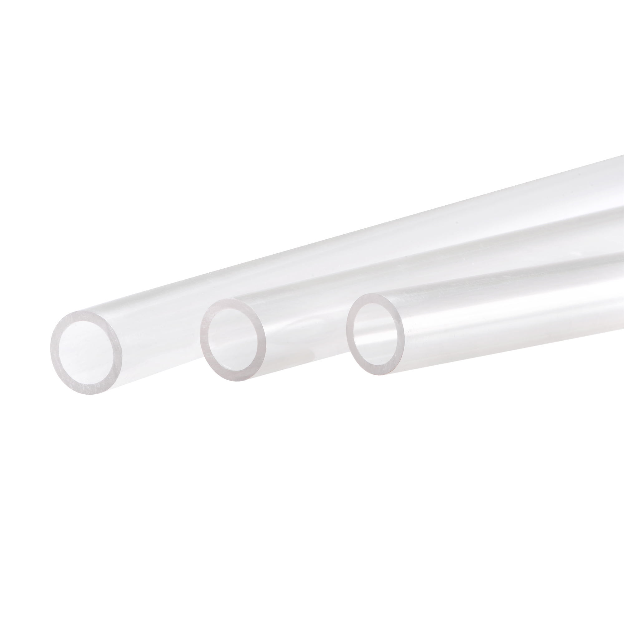 0.5m uxcell 2pcs PVC Rigid Round Clear Tubing Plastic Flexible Water Pipe 23mm ID x 25mm OD