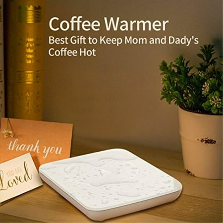mug warmer coffee cup warmer for desk auto shut off electric candle warmer hot coffee plate accessories for tea beverage cocoa milk and best gift for coffee (Best Candles As Gifts)