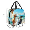 thumbnail image 5 of Portable Lunch Bag Insulated Beagle Dogs On Beach Illustration Lunch Box Reusable Tote Bag Unisex for Work, Travel, Picnic, Office, Camping, Hiking, Picnic, Beach, 5 of 7