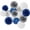 Blue White Silver, variant on Navy-Blue Silver Party-Decorations Paper-Flowers Lanterns - 15PCS Birthday Royal White Wedding Tissue Pom Poms Streamers,Baby Bridal Shower Bachelorette Graduation Hanging Supplies Decor