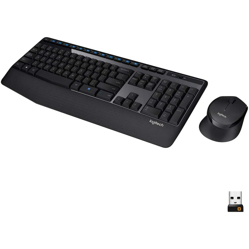 Logitech MK345 Wireless Combo FullSized Keyboard with Palm Rest and