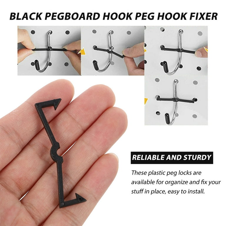  100PCS M-shaped Pegboard Hook Plastic Fixing Buckle Plastic  Pegboard Hook Locks Pegboard Display Hook Organizer Peg Board Hook Clip