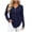 Navy, variant on hoksml Women's V Neck Henley Long Sleeve T Shirt, 3 Button Front Curved Hem Casual Blouse, Loose Fit Basic Top Solid Colors